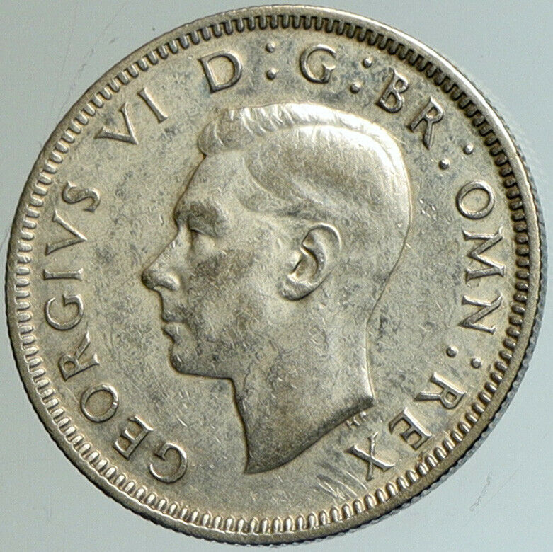 1943 Great Britain UK United Kingdom SILVER SHILLING Coin King George VI i102163