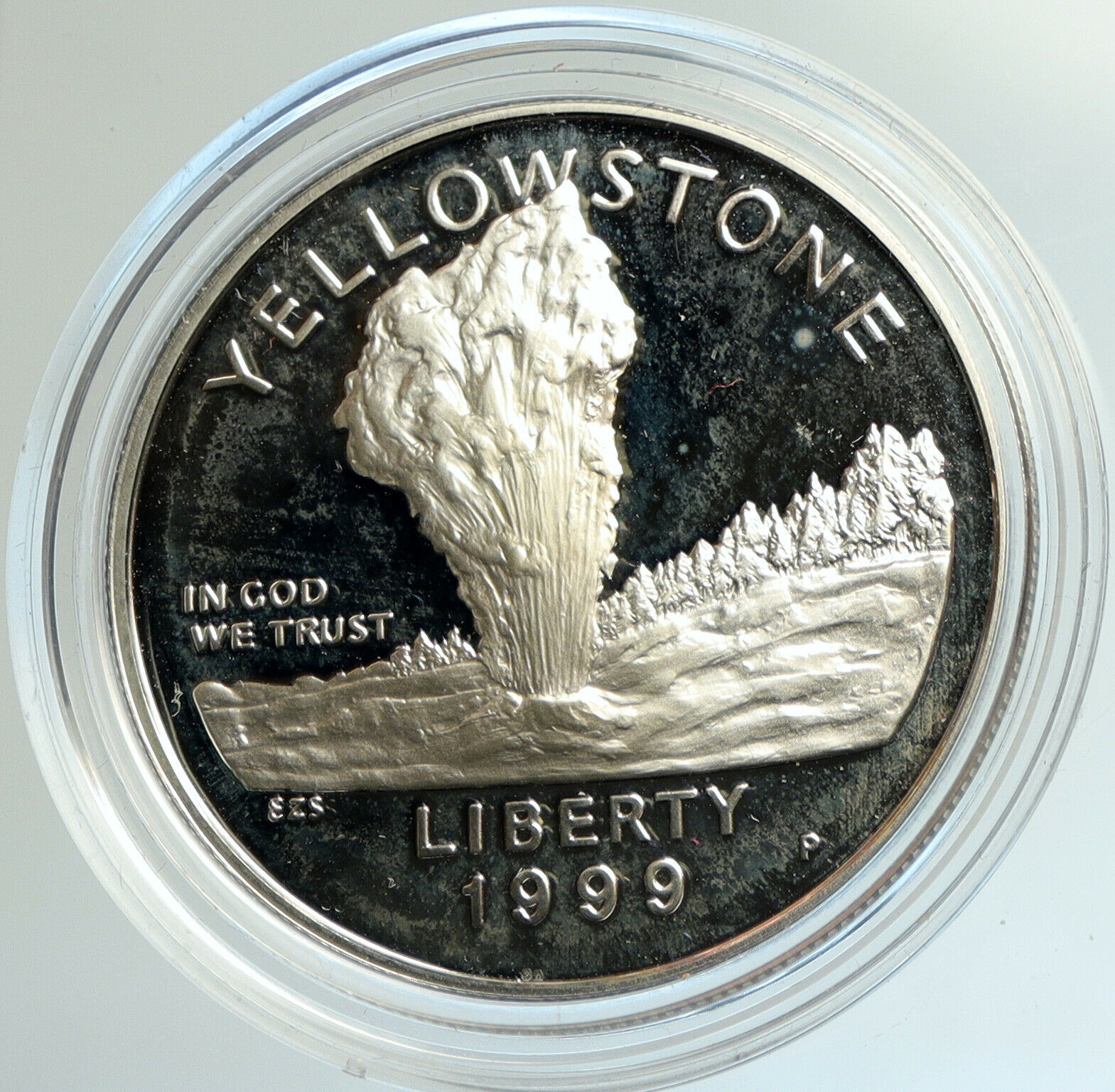 1999P UNITED STATES Yellowstone National Park 125Y PF Silver Dollar Coin i102129