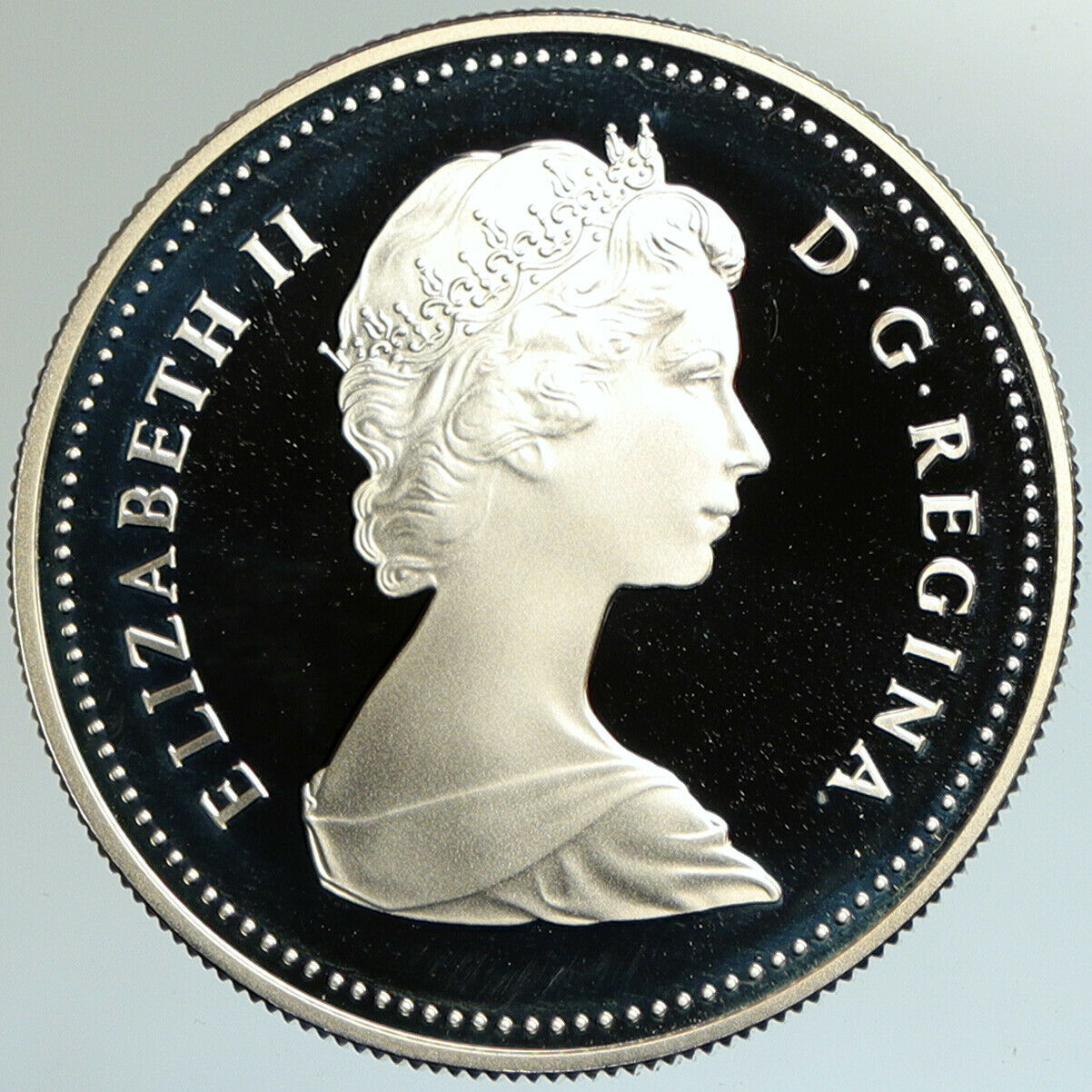 1983 CANADA Queen ELIZABETH II Edmonton World Game Proof Silver $1 Coin i102134