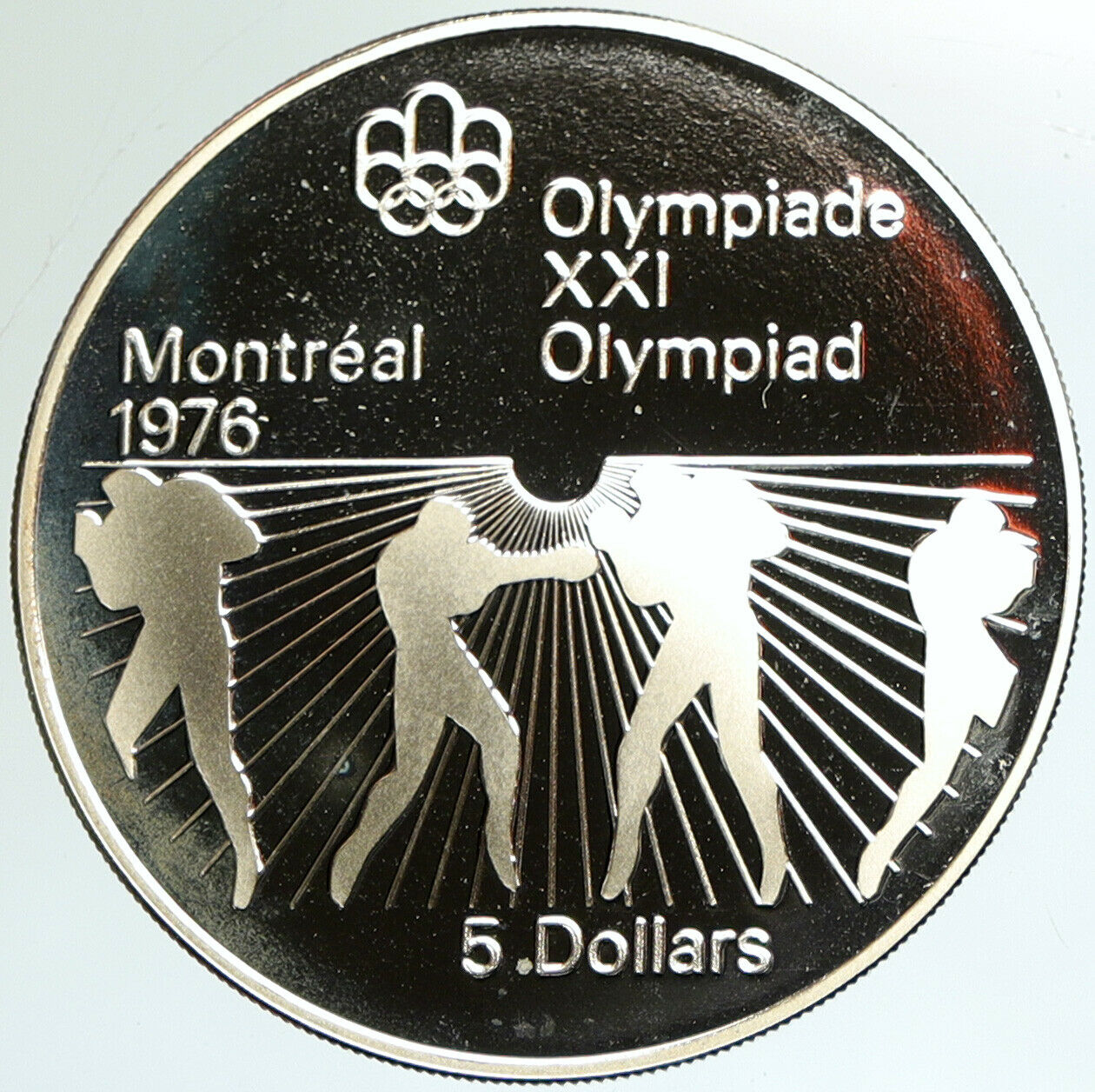 1976 CANADA Elizabeth II Olympics Montreal BOXING Proof Silver $5 Coin i102136