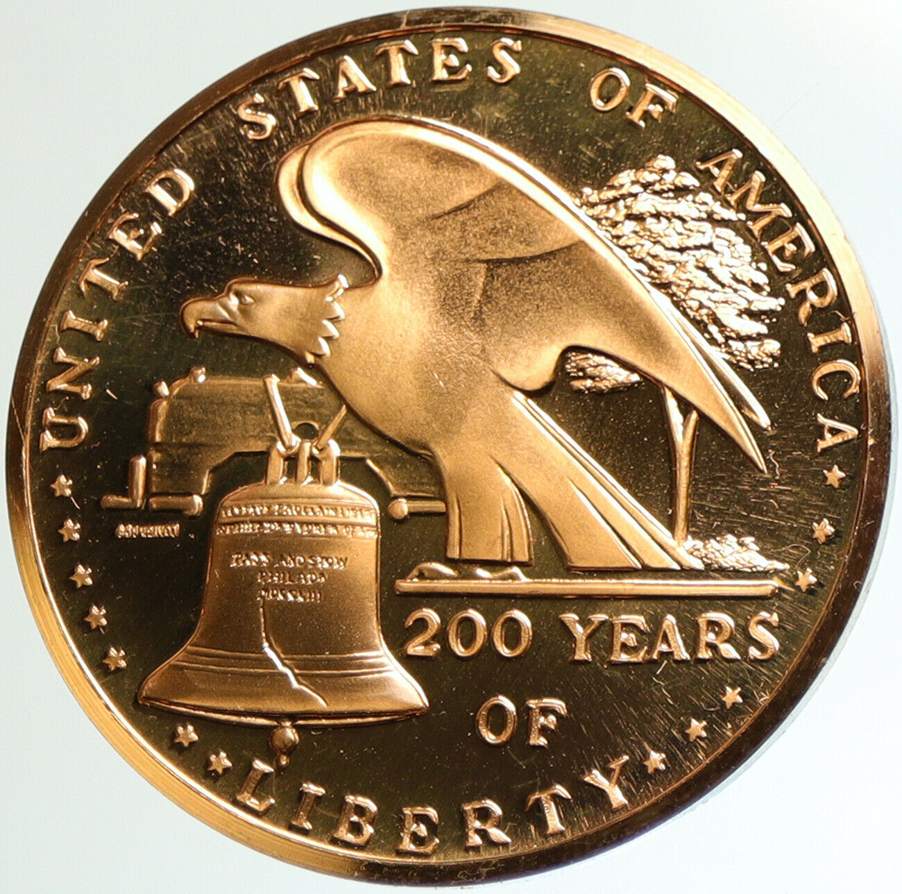 1976 UNITED STATES US 200 Yrs of WALKING LIBERTY Bald Eagle OLD Medal i102139