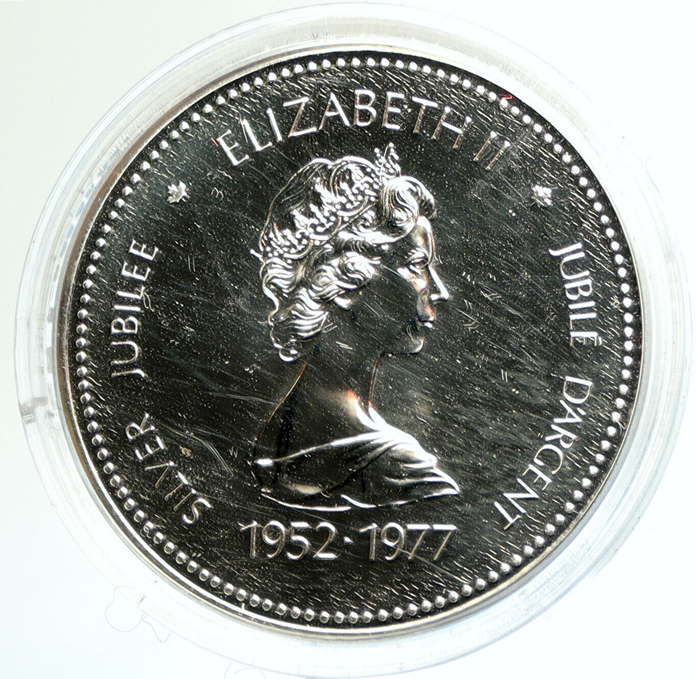 1977 CANADA UK ELIZABETH II Senate Throne OLD Proof Silver Dollar Coin i102133