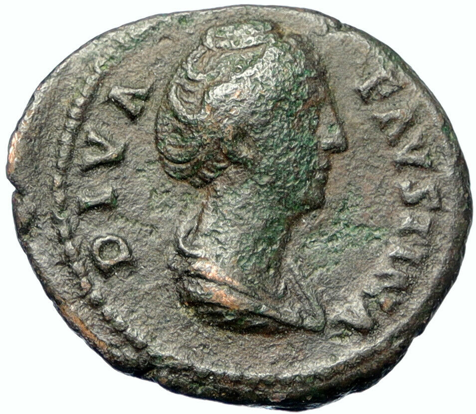 Diva FAUSTINA I Sr. Rome 147D Old Roman Coin Antoninus Pius VESTA ALTAR i100489