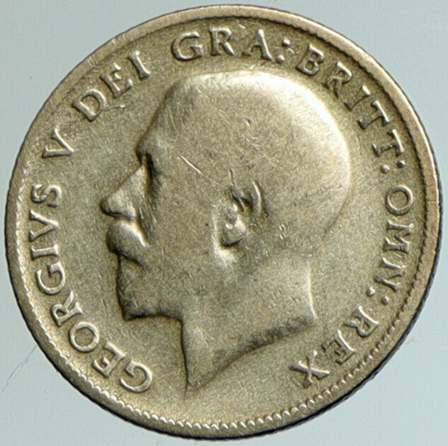 1921 GREAT BRITAIN UK United Kingdom King George V SILVER Sixpence Coin i102229