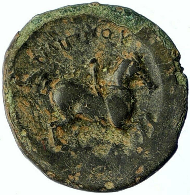 PHILIP II Alexander the Great Dad OLYMPIC GAMES Ancient Greek HORSE Coin i100500