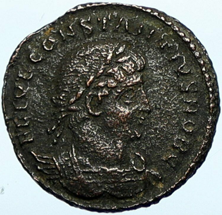 CONSTANTIUS II 331AD Antioch ANTIQUE Ancient Roman Coin SOLDIER STANDARD i100597