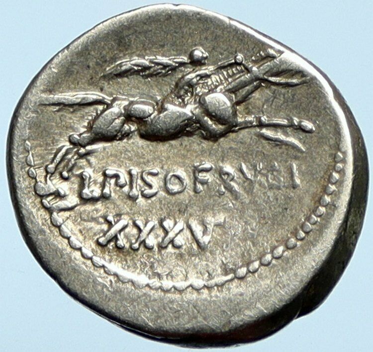 Roman Republic Rome 90BC Rome Apollo Horse Racing Ancient Silver Coin i100437