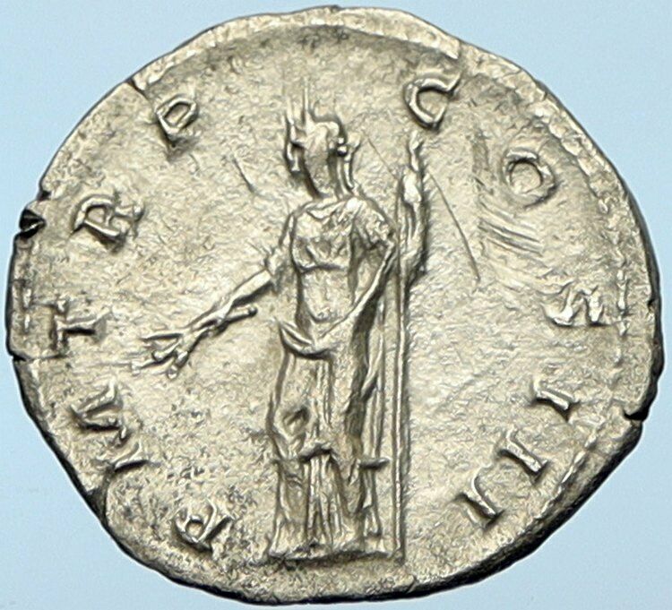 HADRIAN Ancient Authentic Roman Silver Denarius Coin PAX Peace Goddess i100432