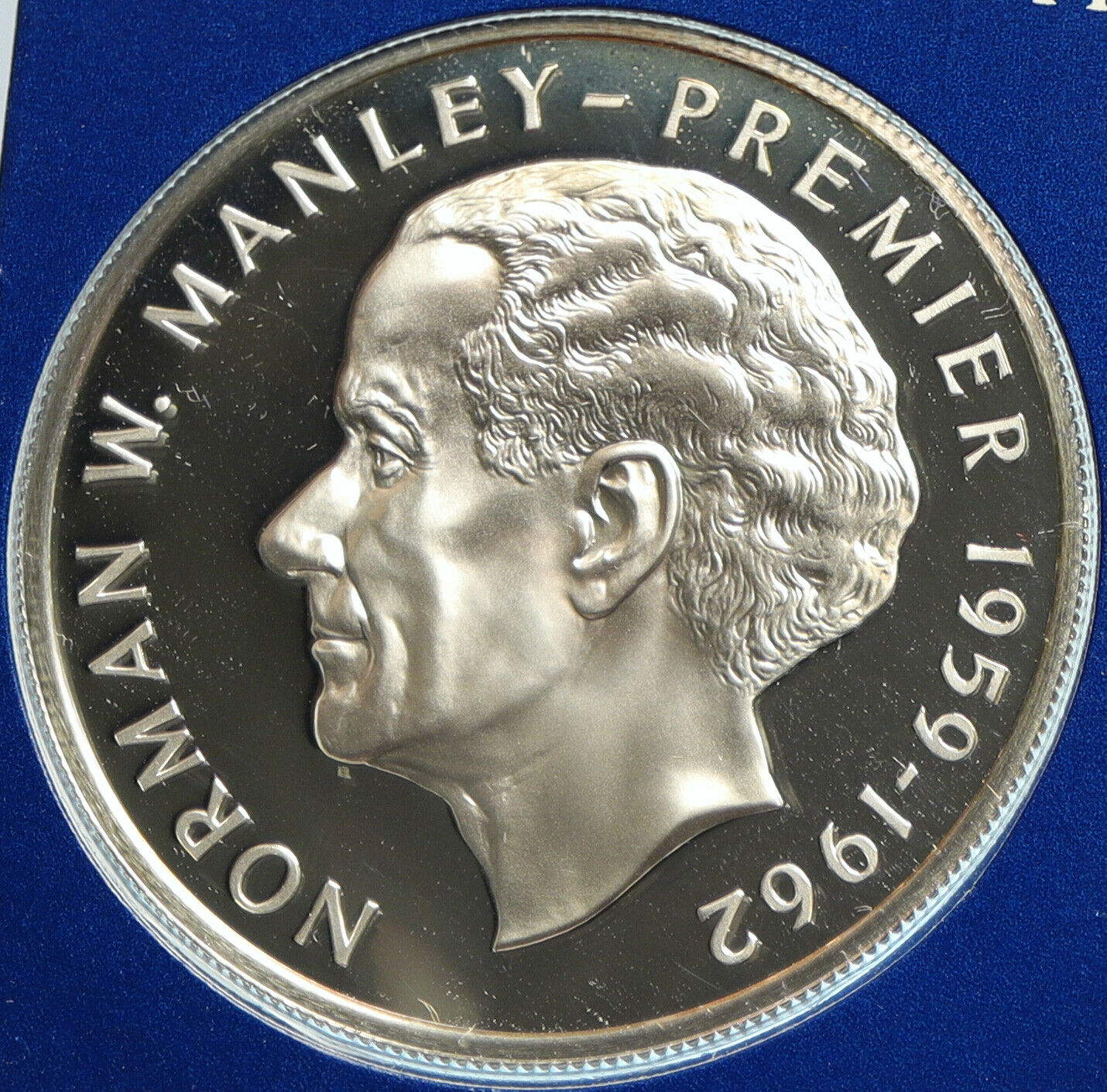 1976 JAMAICA HUGE Premier Norman W Manley OLD Proof Silver 5 Dollar Coin i103193