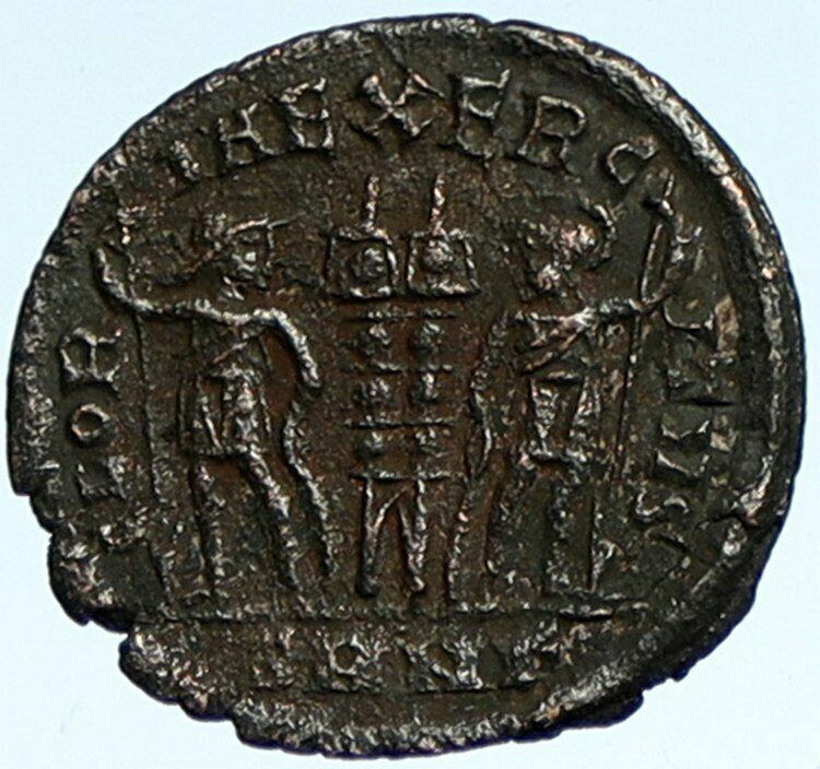 CONSTANTIUS II 330AD Antioch ANTIQUE Ancient Roman Coin SOLDIER STANDARD i102002