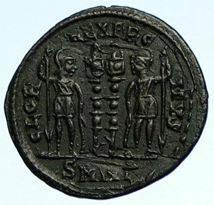 CONSTANTINE I the Great Authentic Ancient OLD Roman Coin SOLDIERS SPEARS i102007