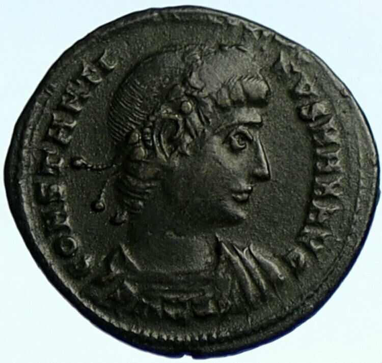 CONSTANTINE I the Great Authentic Ancient OLD Roman Coin SOLDIERS SPEARS i102007