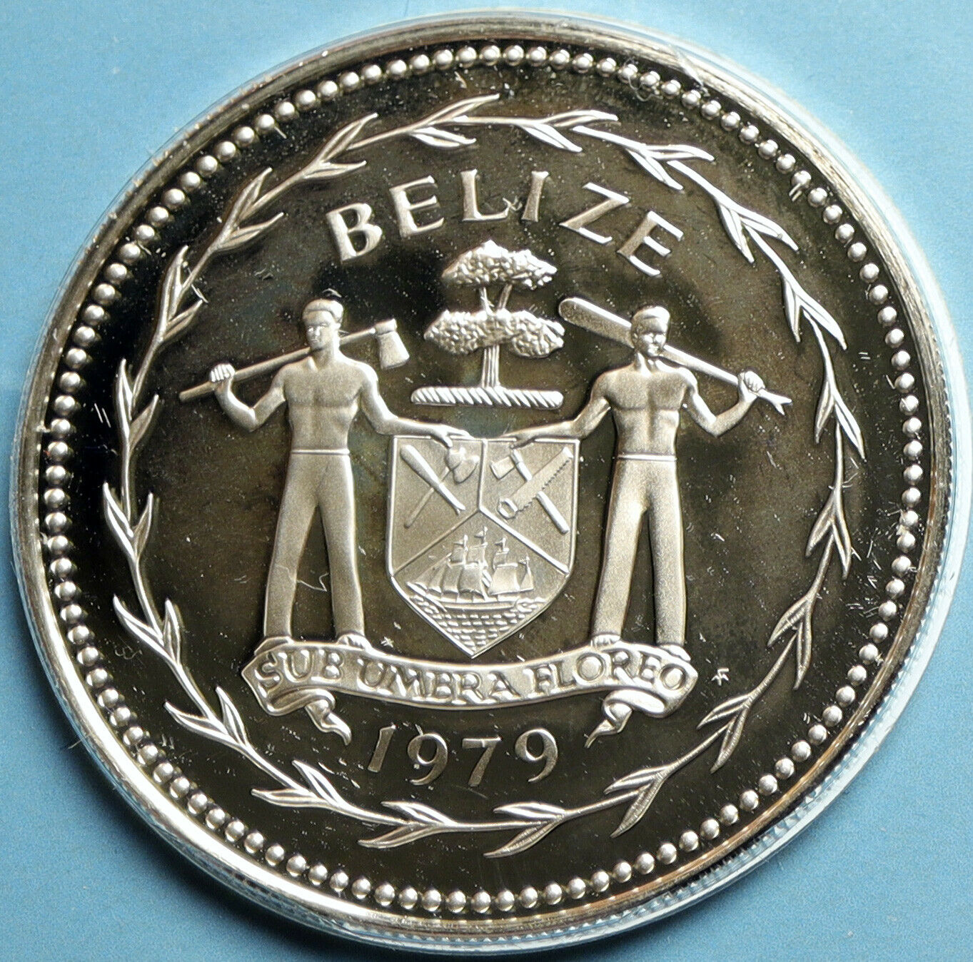 1979 BELIZE Avifauna Two Jabirus BIRDS VINTAGE Old Proof Silver $10 Coin i103191