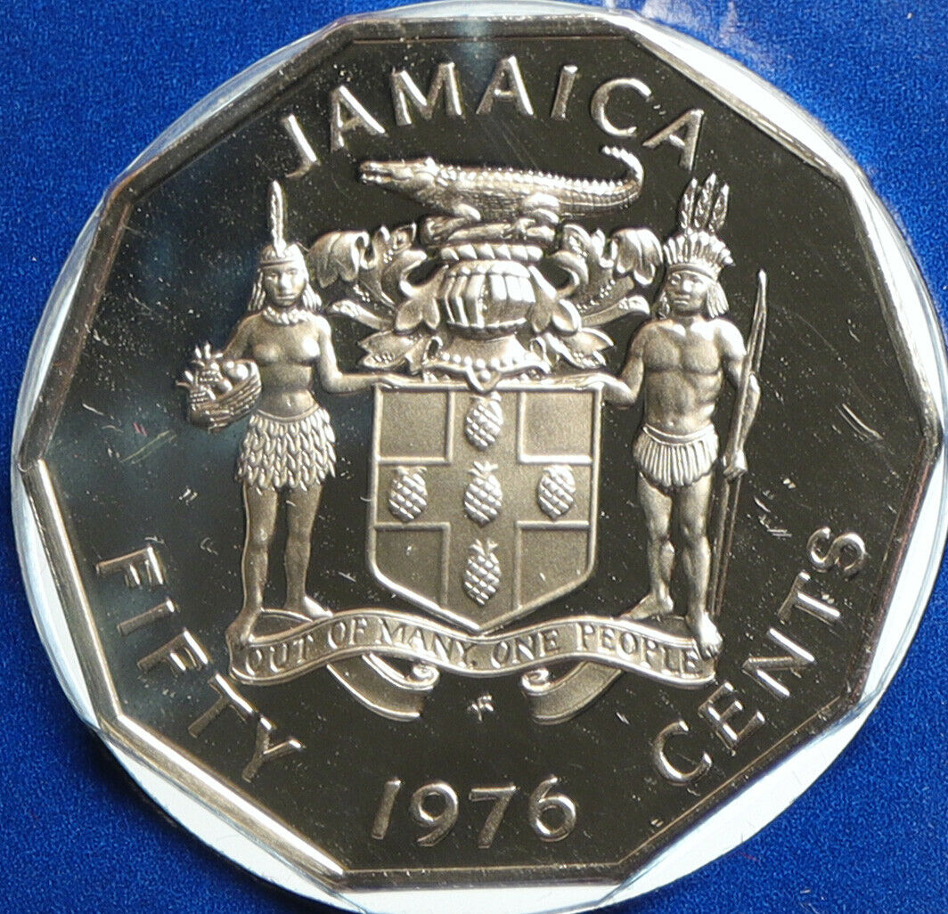 1976 JAMAICA Excellent Marcus Garvey OLD VINTAGE Proof 50 Cents Coin i103180