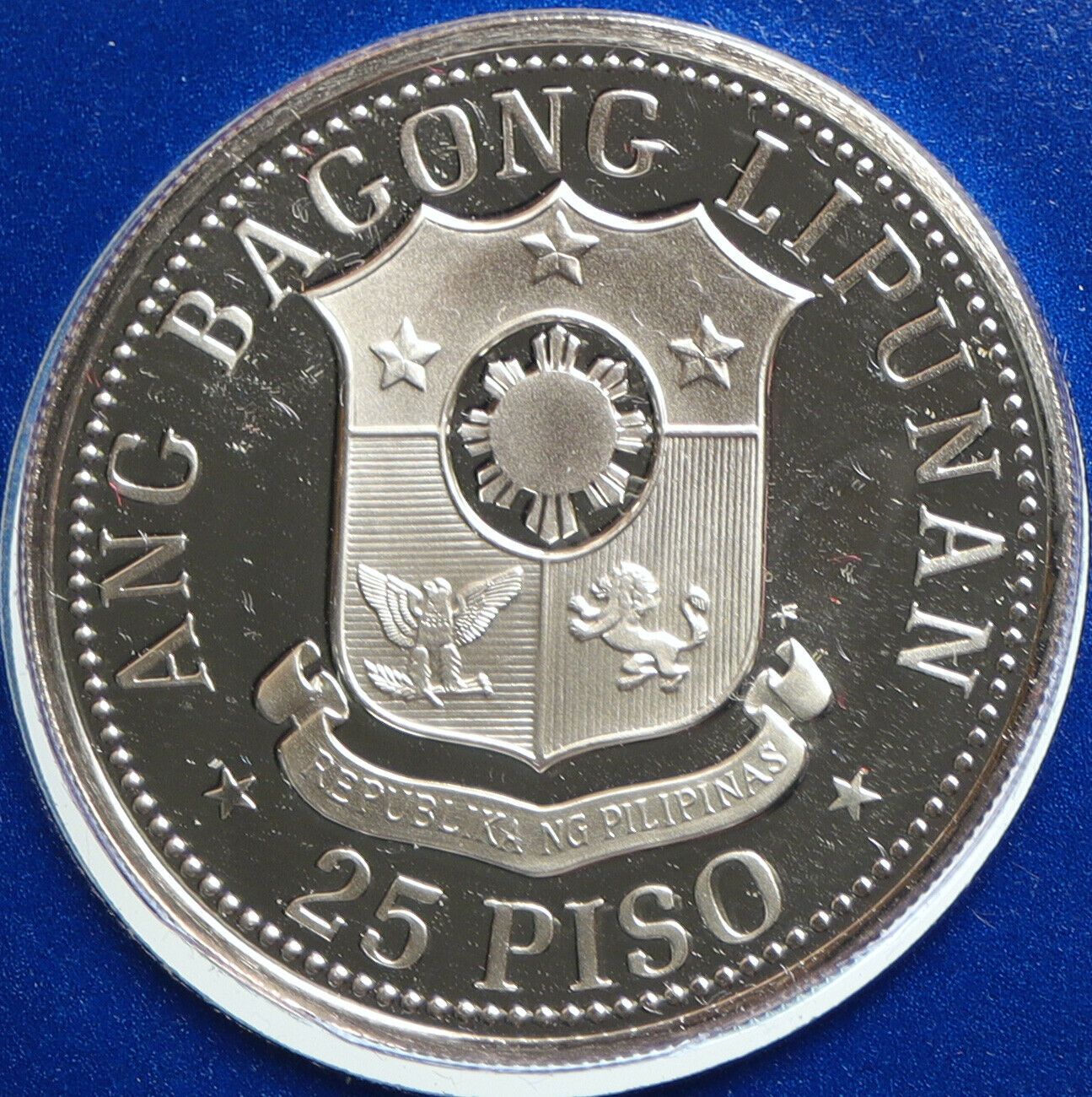 1975 PHILIPPINES Emilio Aguinaldo VINTAGE OLD Proof Silver 25 Piso Coin i103176