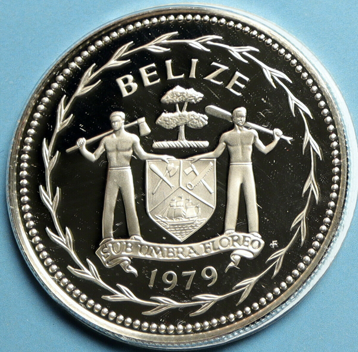 1979 BELIZE Avifauna Scarlet Macaw BIRD Old VINTAGE Proof Silver $1 Coin i103190