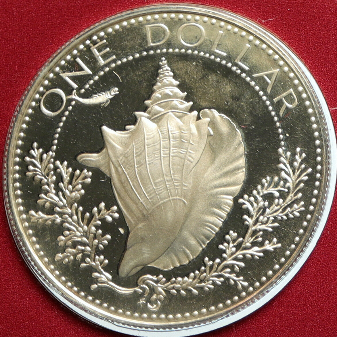 1978 BAHAMAS British Queen Elizabeth II CONCH SHELL Proof Silver $1 Coin i103175