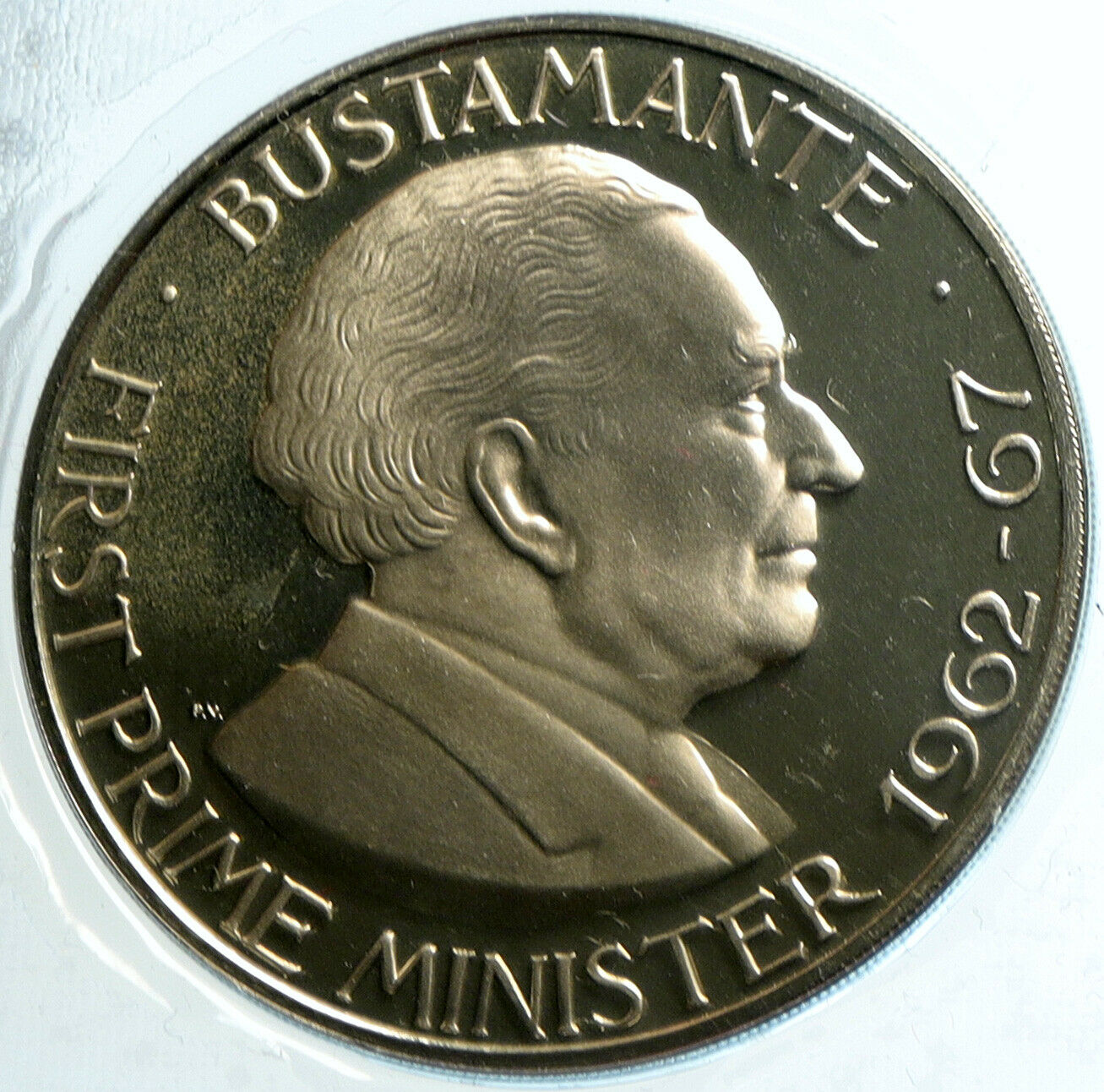 1976 JAMAICA First Prime Minister BUSTAMANTE Vintage Proof Dollar Coin i103182