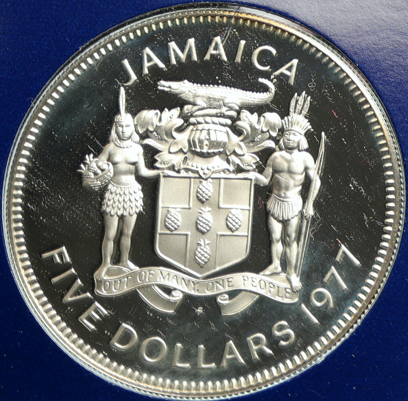 1977 JAMAICA Premier Norman W Manley OLD Vintage Proof Silver $5 Coin i103165