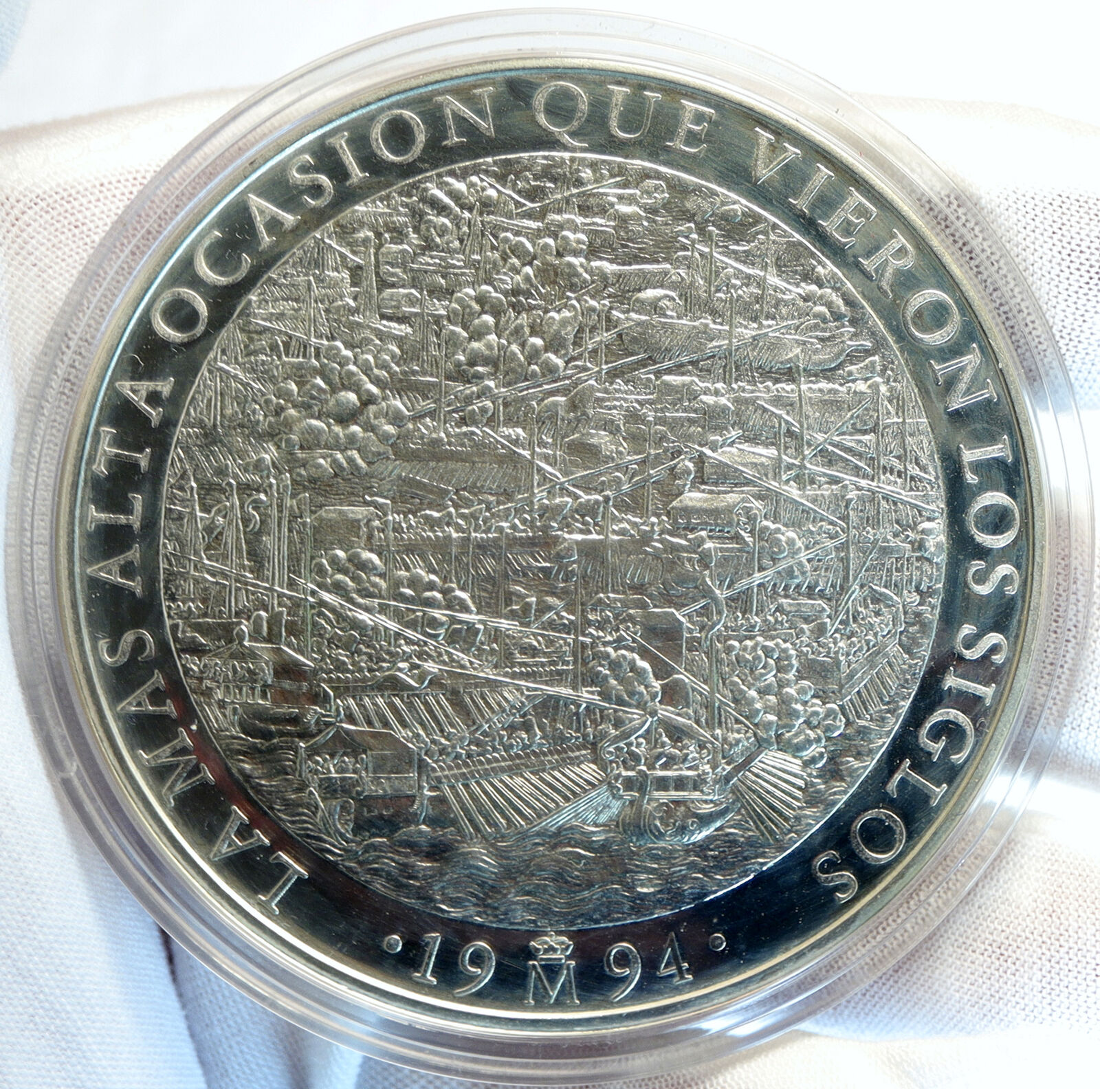 1994 SPAIN Alcala University OLD Proof Silver Fantasy Medal 25 Ecu Coin i103028