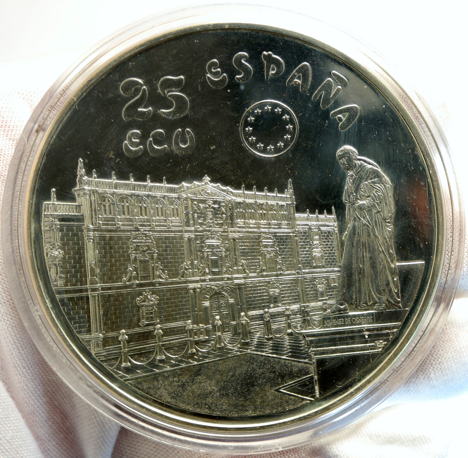 1994 SPAIN Alcala University OLD Proof Silver Fantasy Medal 25 Ecu Coin i103028