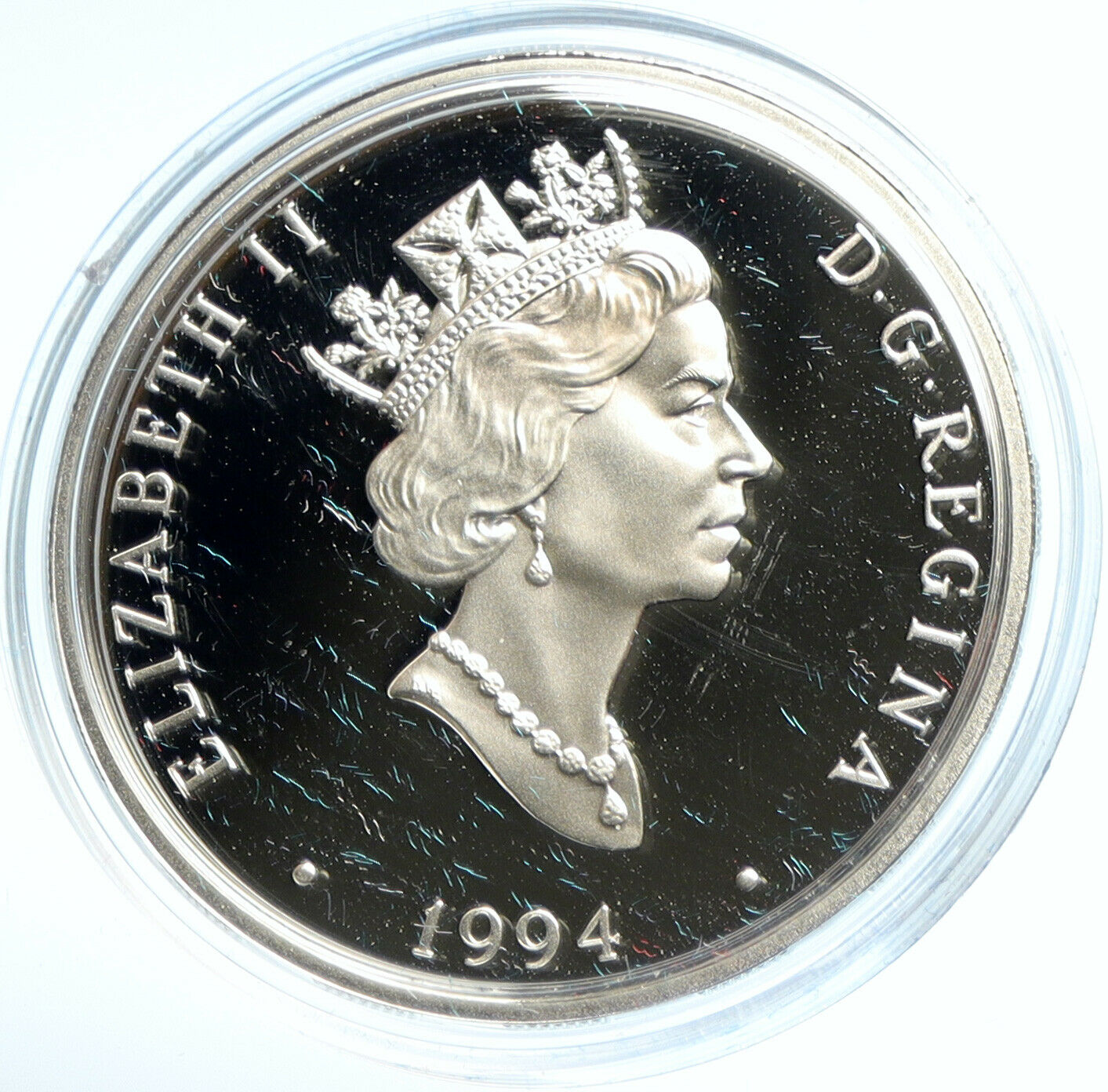 1994 CANADA UK Queen Elizabeth II CURTIS HS-2L Seaplane Silver $20 Coin i103004