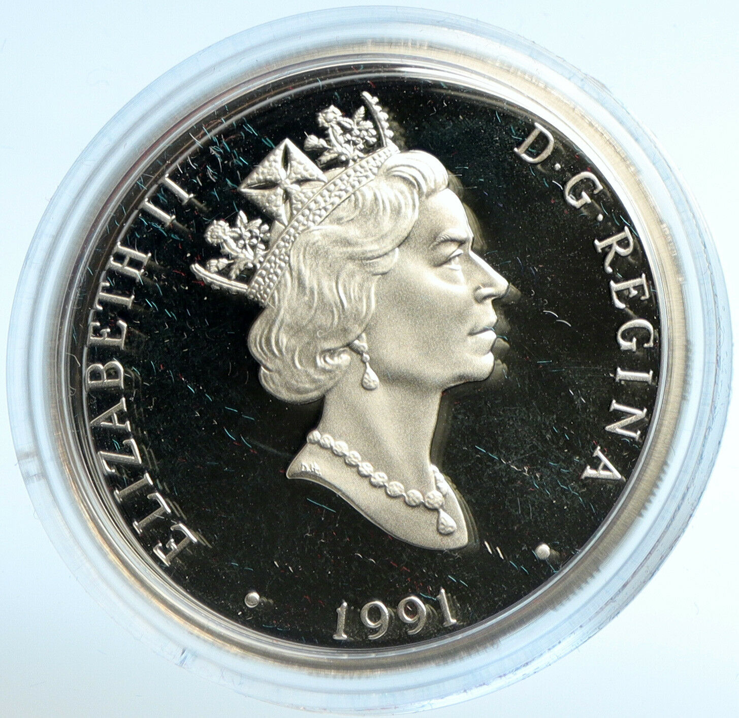 1991 CANADA UK Queen Elizabeth II AVIATION AIRPLANE Silver DART $20 Coin i103006