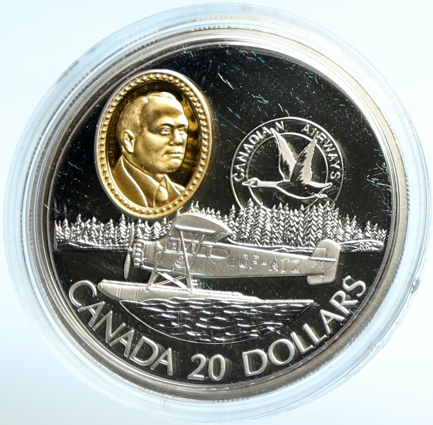 1993 CANADA Queen Elizabeth II Aviation - FAIRCHILD 71C Silver $20 Coin i103008