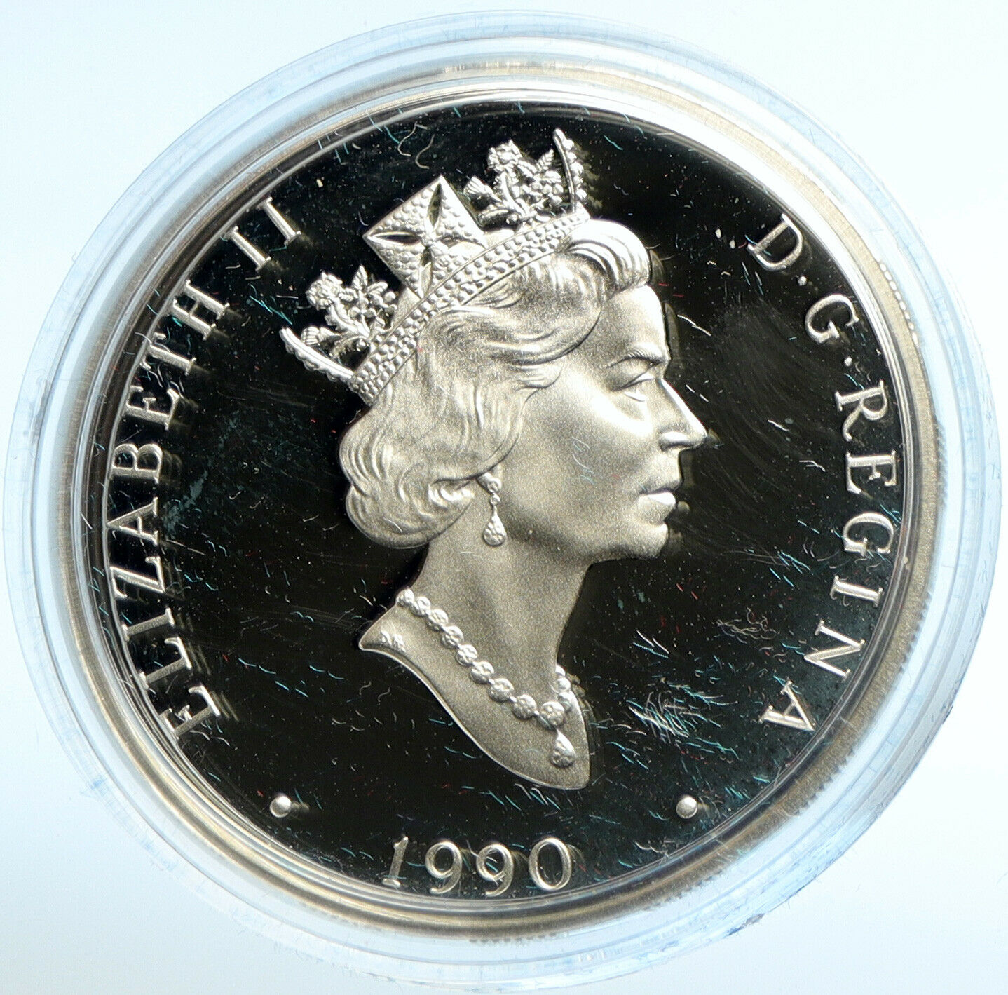 1990 CANADA Queen Elizabeth II LANCASTER FAUQUIER PLANE Silver $20 Coin i103001