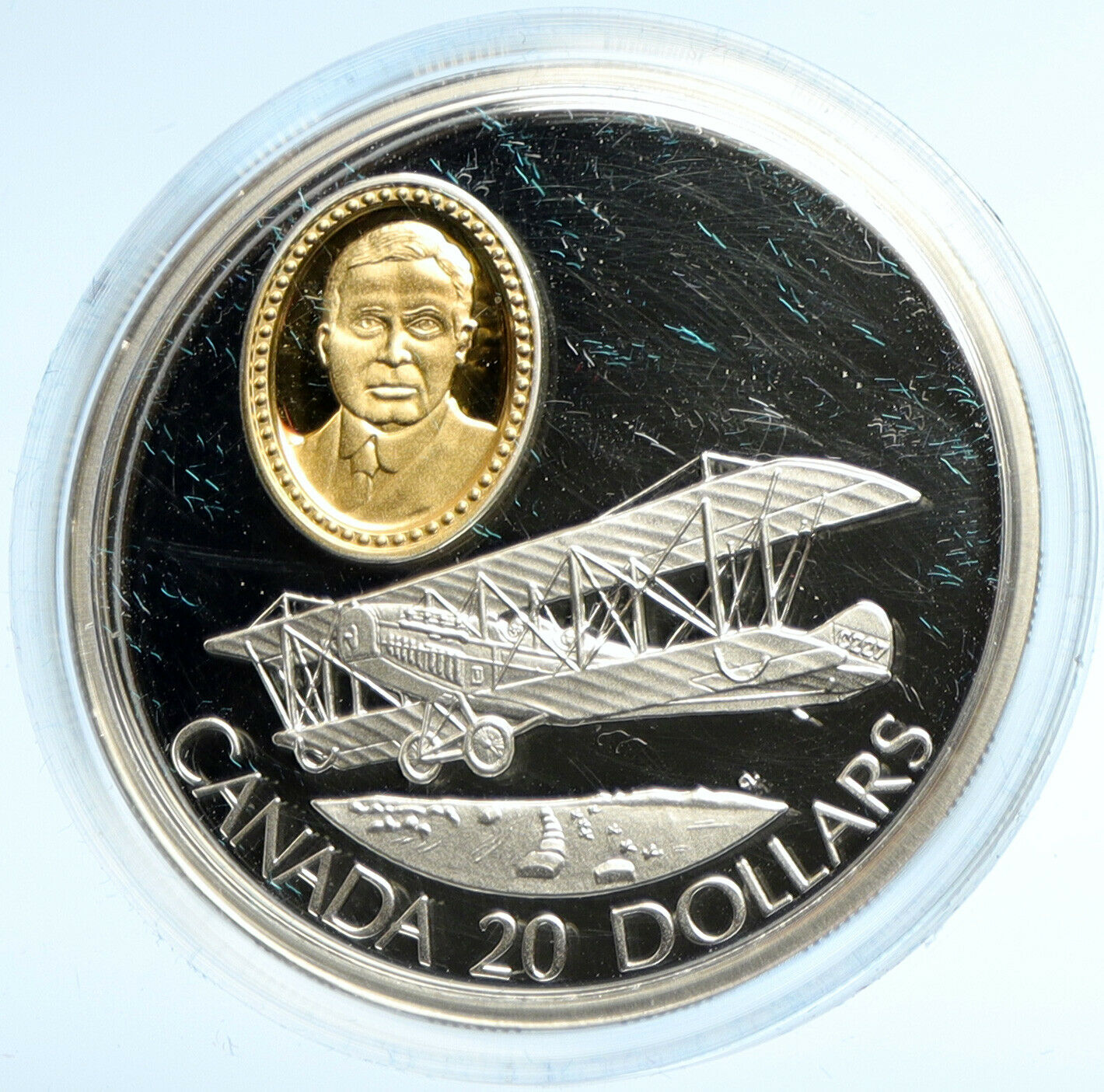 1992 CANADA Queen Elizabeth II CURTIS JN-4 Canick JENNY Silver $20 Coin i103009