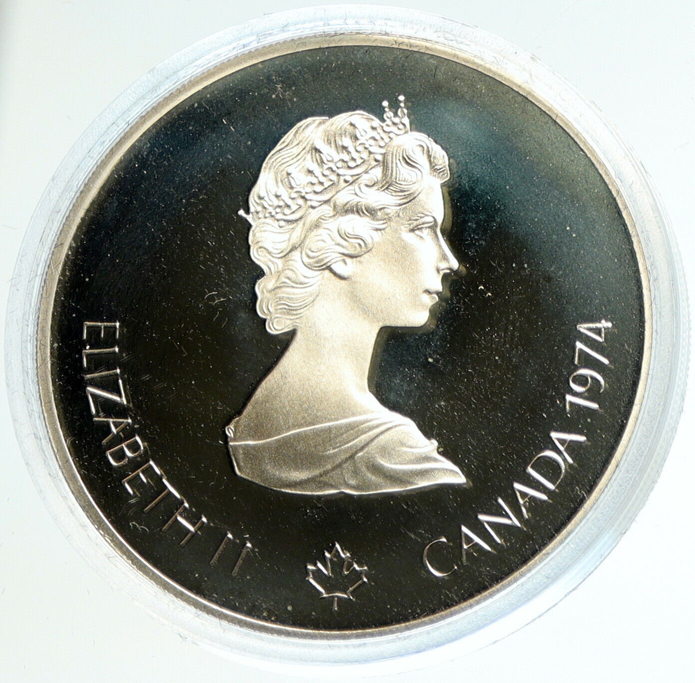 1974 CANADA UK Elizabeth II Olympic Montreal Native Proof Silver $5 Coin i103058