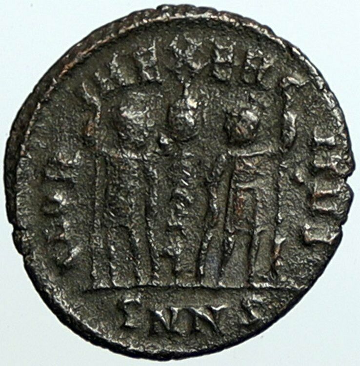 CONSTANS Authentic Ancient 346AD Antique Roman Coin LEGIONARY SOLDIERS i100180