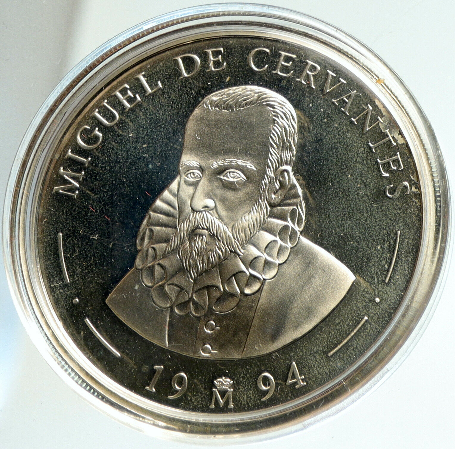 1994 SPAIN Miguel De Cervantes DON QUIXOTE Proof Silver 5 Ecu Token Coin i103087