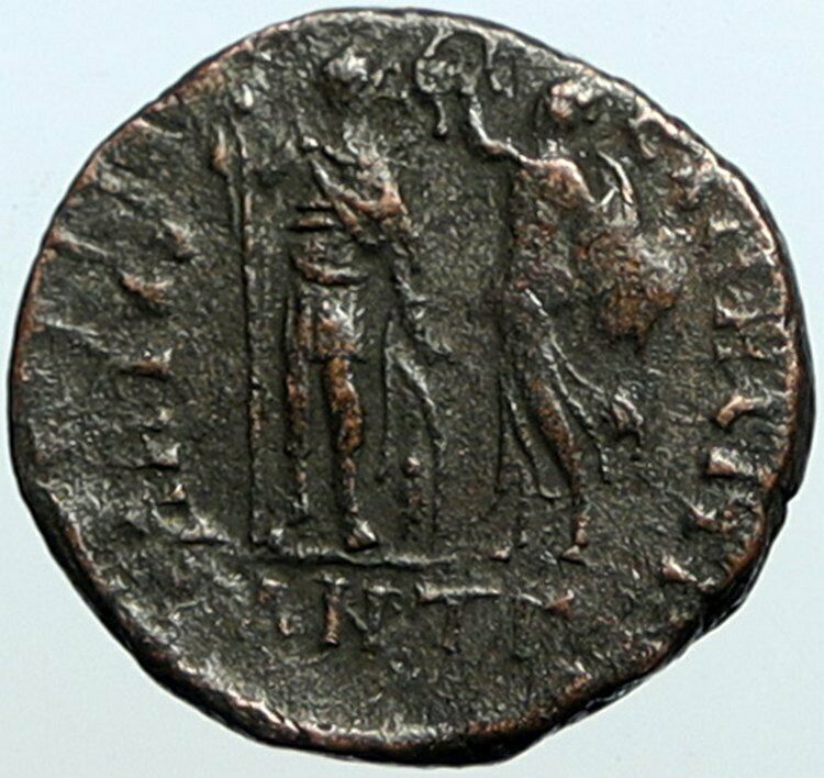 HONORIUS crowned by Victory 395AD Antioch Authentic Ancient Roman Coin i100161