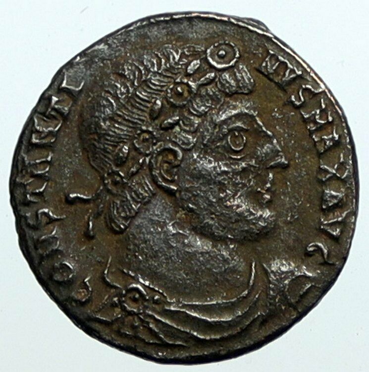 CONSTANTINE I the Great Authentic Ancient OLD Roman Coin SOLDIERS SPEARS i100175