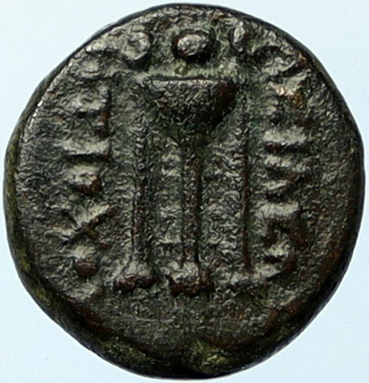 KING ANTIOCHUS II Seleucid Authentic Ancient Greek Coin TRIPOD Anchor i100474