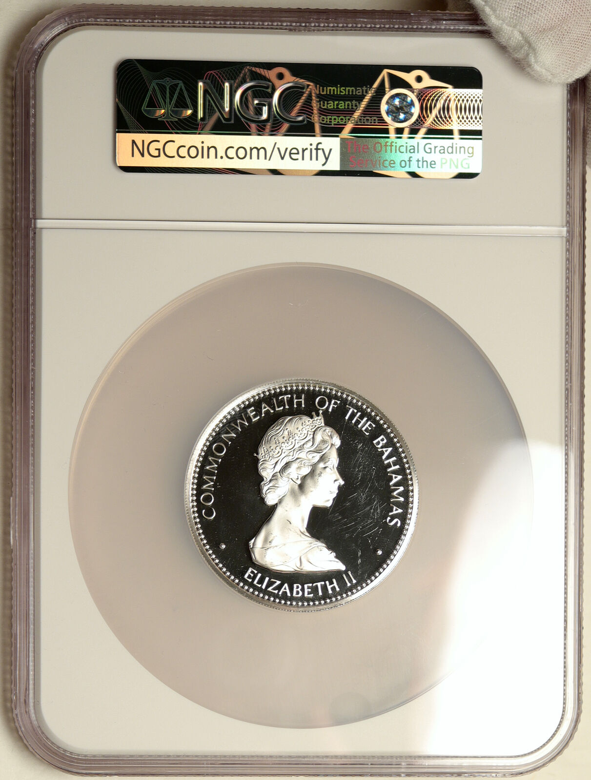 1973 The BAHAMAS Ship Santa Maria VINTAGE OLD Proof Silver $10 Coin NGC i103891