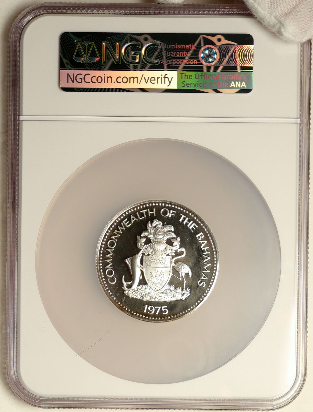 1975 The BAHAMAS Independence Flowers VINTAGE Proof Silver $10 Coin NGC i103893