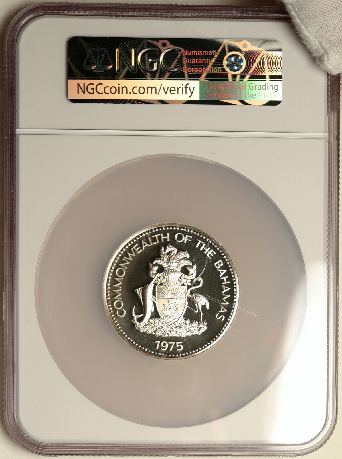 1975 The BAHAMAS Independence Flowers VINTAGE Proof Silver $10 Coin NGC i103900