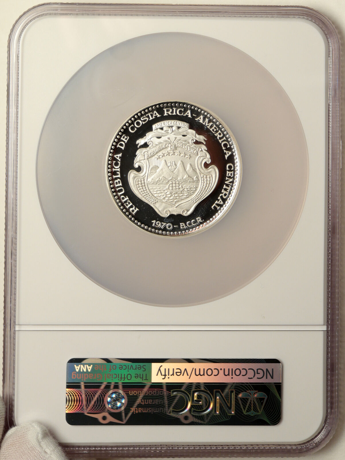 1970 COSTA RICA Nude Venus of Milo OLD Proof Silver 20 Colones NGC Coin i103898