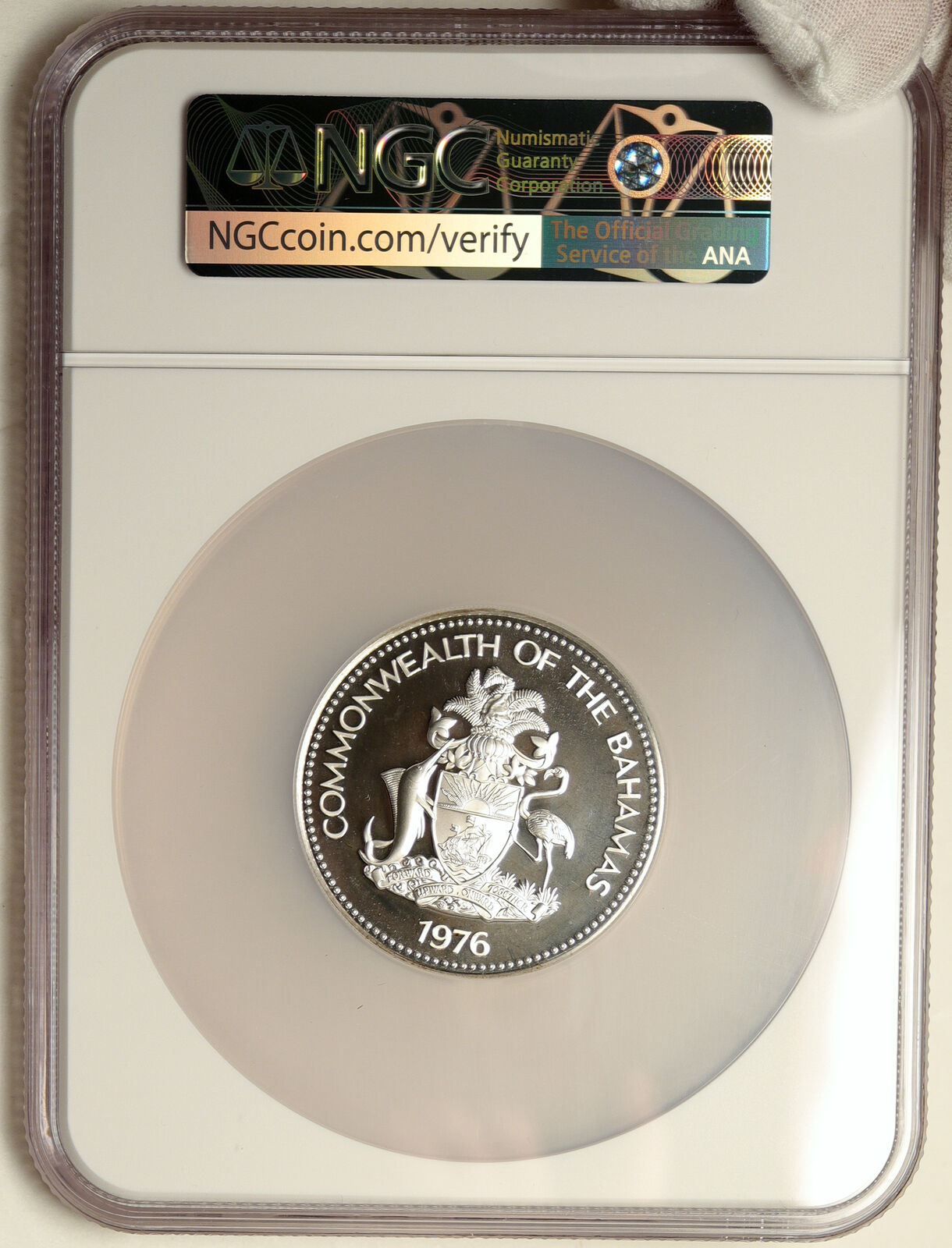 1976 The BAHAMAS Independence Flowers VINTAGE Proof Silver $10 Coin NGC i103897