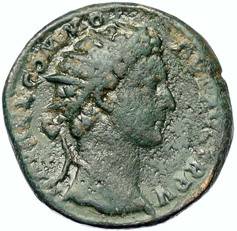 COMMODUS son of Marcus Aurelius 180AD Antique Ancient Roman Coin VIRTUS i100533