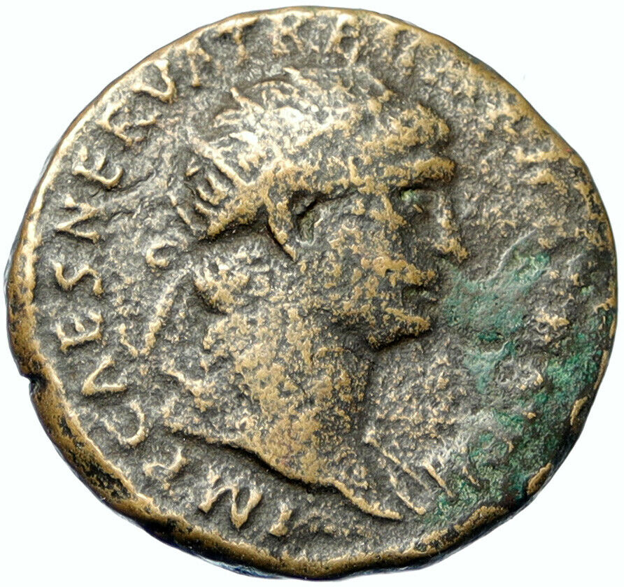 TRAJAN 100AD Rome Genuine Ancient OLD Roman Dupondius Coin Abundantia i100539