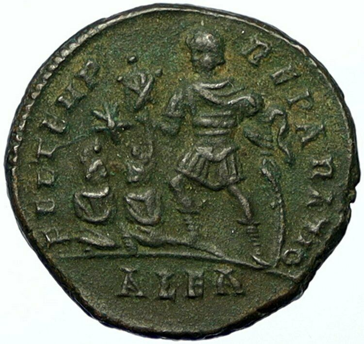 CONSTANS Ancient VICTORY Alexandria Antique CHRISTIAN CHI-RHO Roman Coin i100537