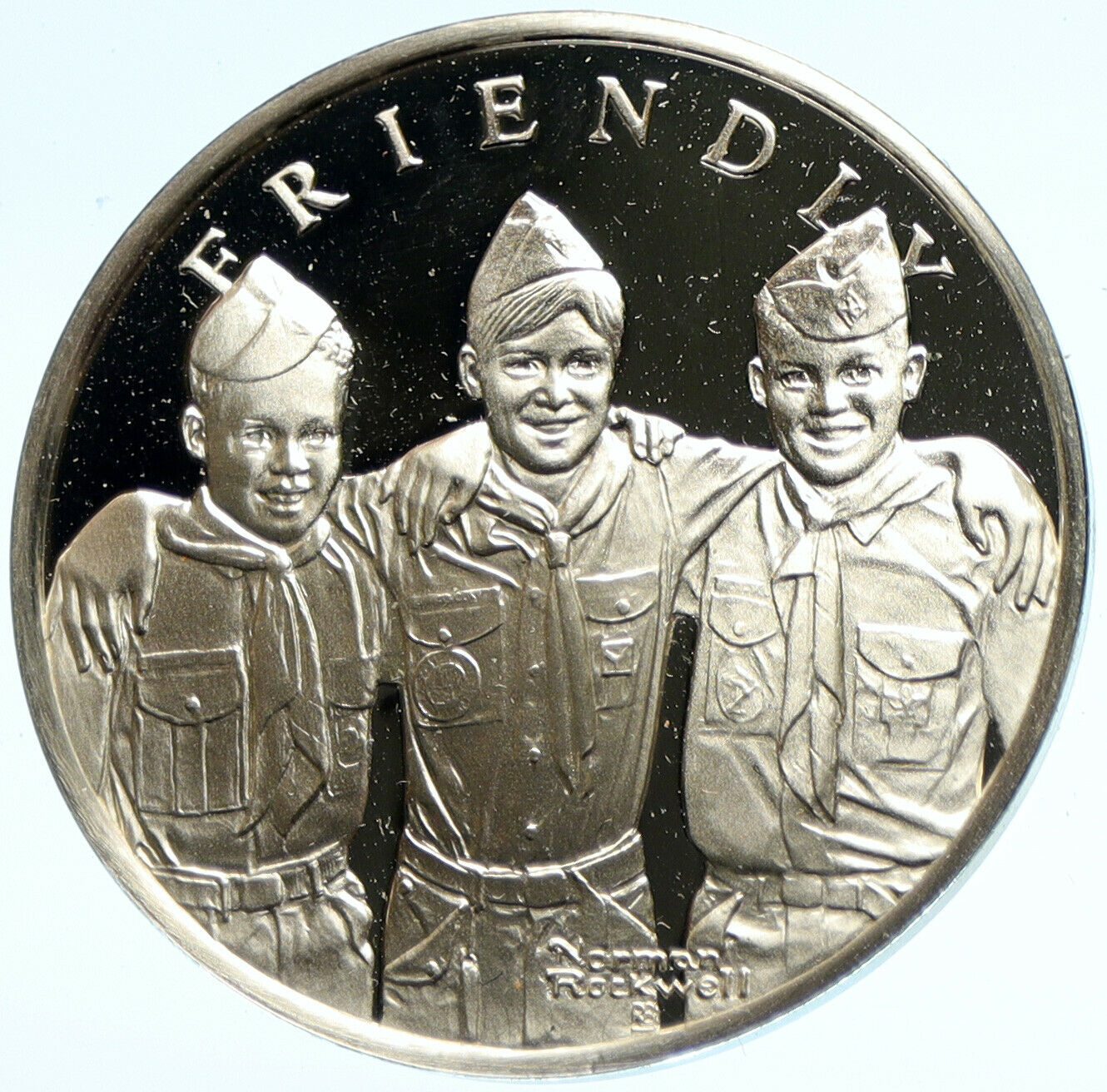 1972 UNITED STATES US Boy Scouts of America FRIENDLY Proof Silver Medal i104036