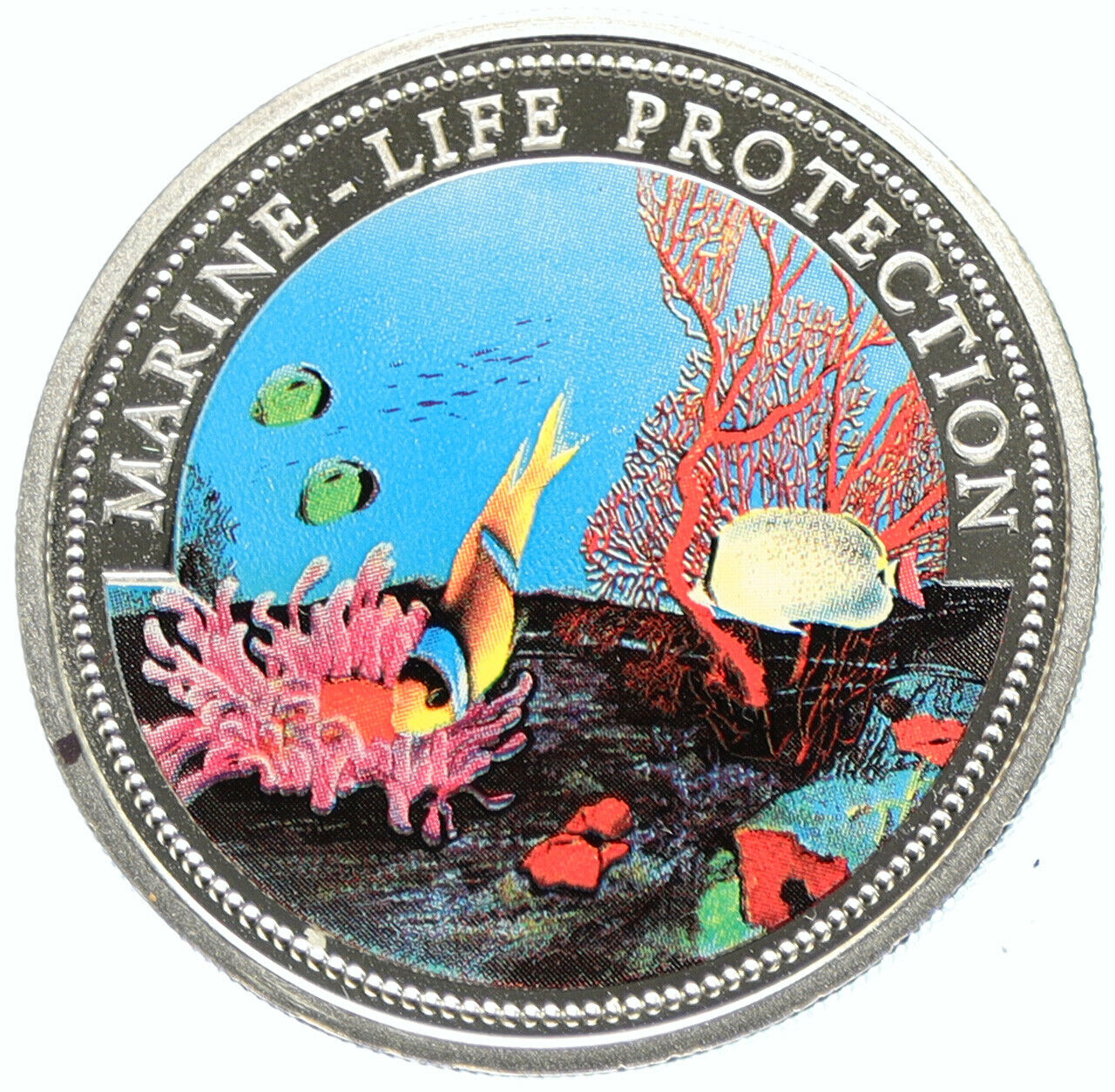 1994 PALAU Marine Life OCEAN CORALS FISH Old Proof Silver 5 Dollars Coin i104046