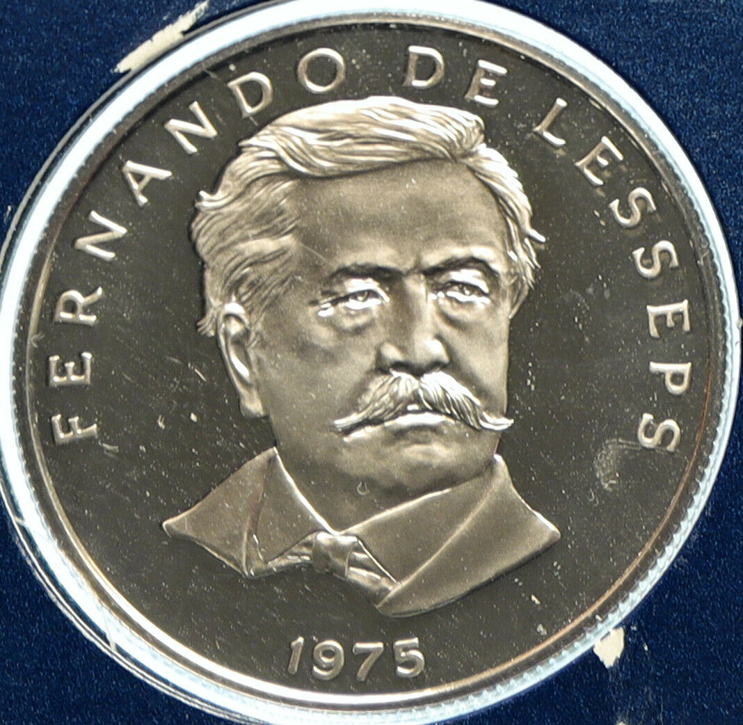 1975 PANAMA Fernando de Lesseps France SUEZ CANAL OLD 50 Centesimos Coin i104079