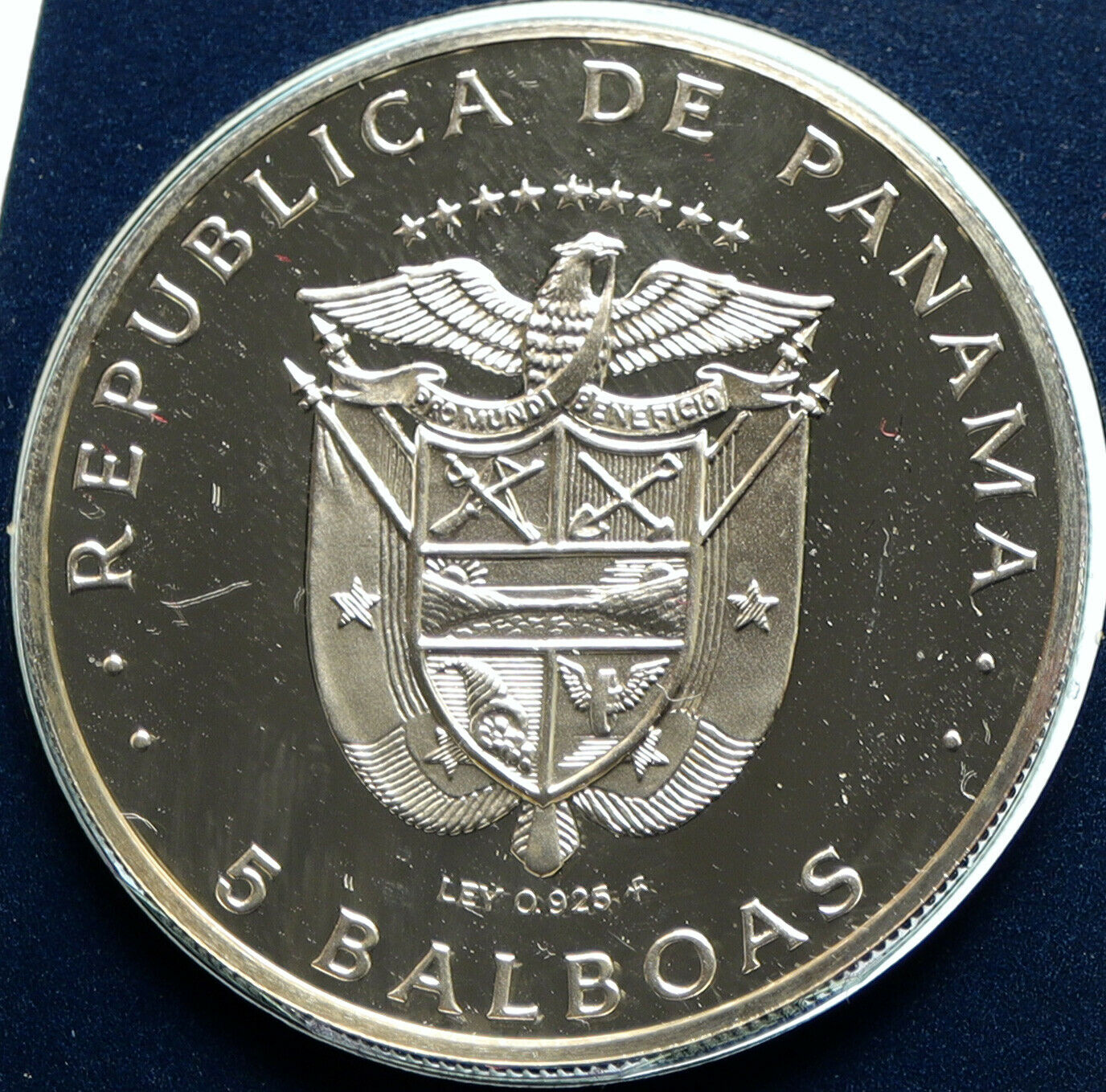 1975 PANAMA President Belisario Porras Politics PROOF SILVER 5 Balb Coin i104074