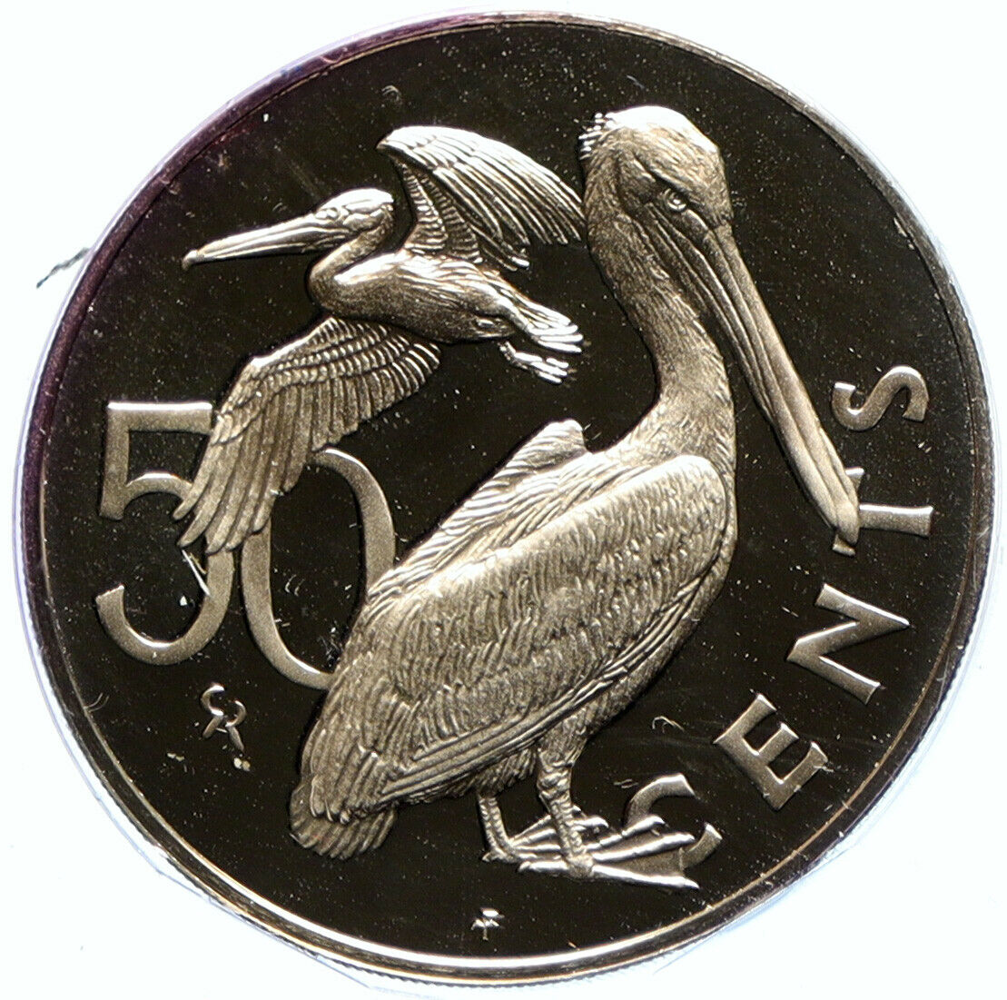 1973 British Virgin Islands UK Elizabeth II PELICAN Proof 50 Cent Coin i104077