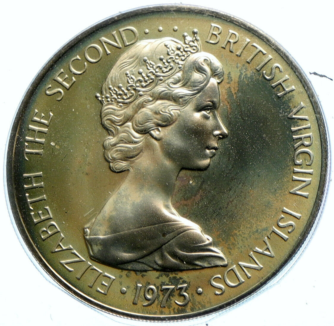 1973 British Virgin Islands UK Elizabeth II PELICAN Proof 50 Cent Coin i104077